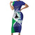 Lesotho Is In My DNA Family Matching Short Sleeve Bodycon Dress and Hawaiian Shirt Lesotho Map and Coat Of Arms