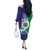 Lesotho Is In My DNA Off The Shoulder Long Sleeve Dress Lesotho Map and Coat Of Arms
