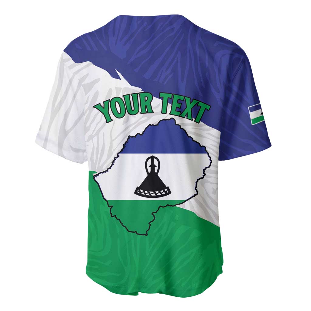 Personalised Lesotho Baseball Jersey Coat Of Arms With Map