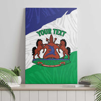 Personalised Lesotho Canvas Wall Art Coat Of Arms With Map