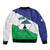 Personalised Lesotho Sleeve Zip Bomber Jacket Coat Of Arms With Map