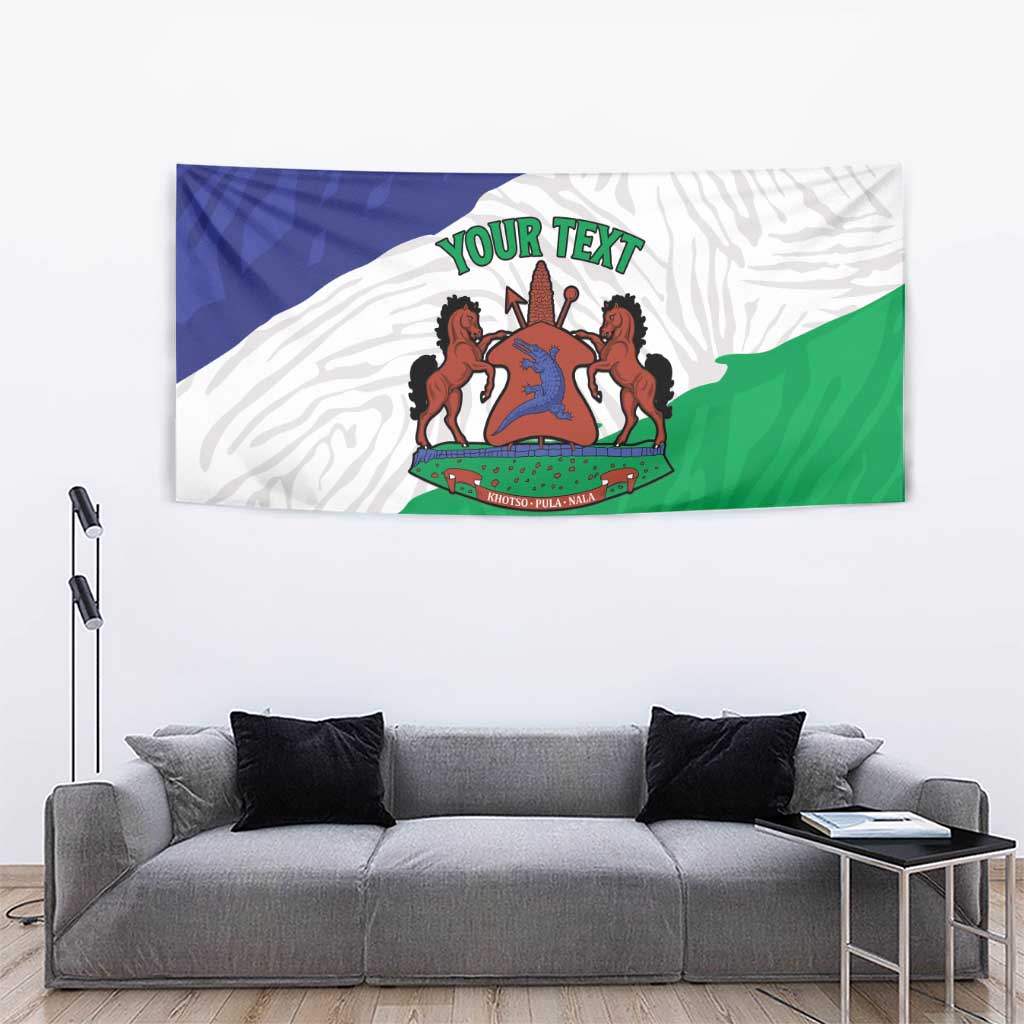 Personalised Lesotho Tapestry Coat Of Arms With Map