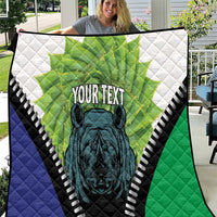 Personalised Lesotho Black Rhinoceros Quilt With Aloe Polyphylla