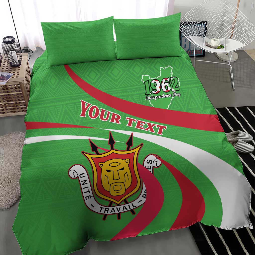 Personalized Burundi Independence Day Bedding Set Coat Of Arms With Map
