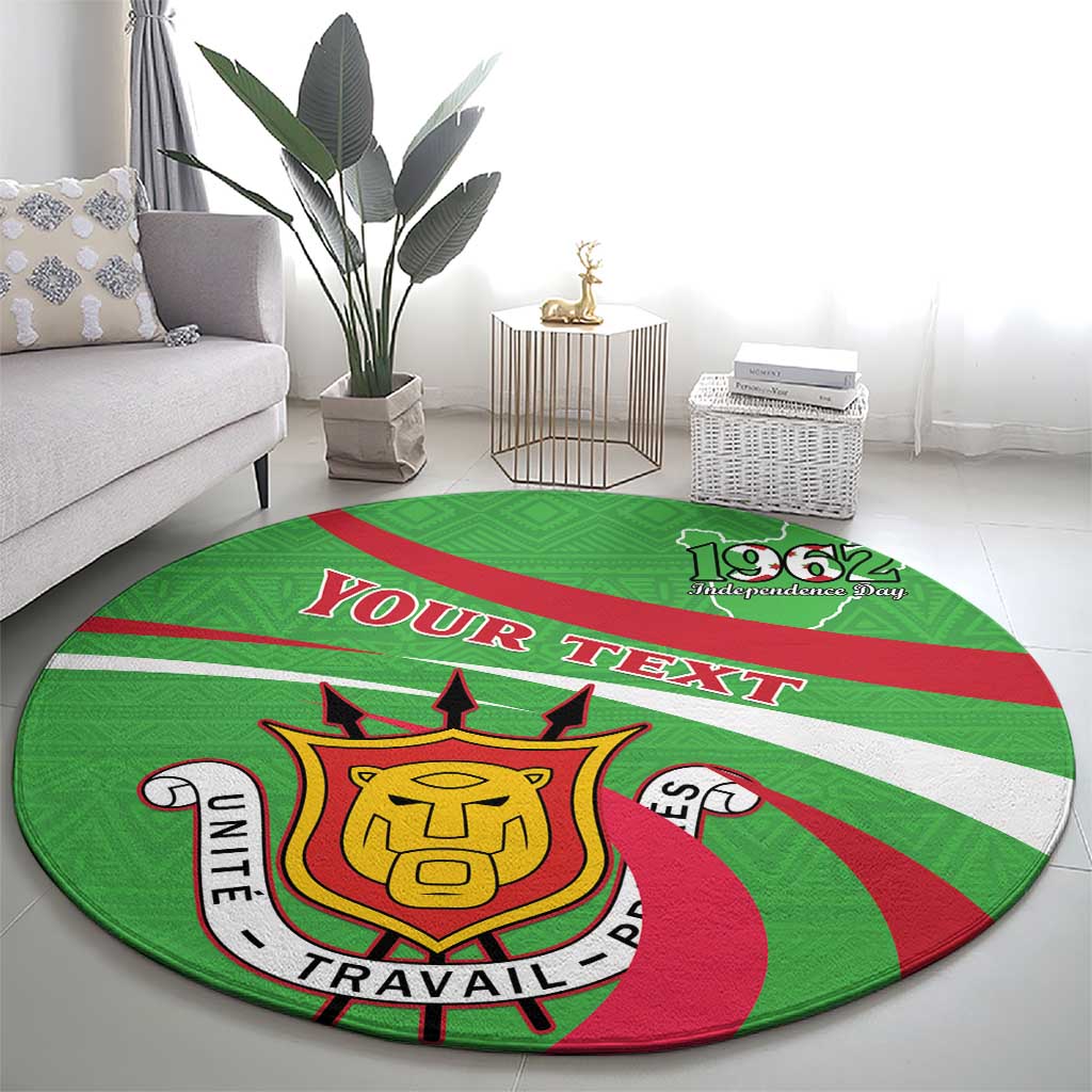 Personalized Burundi Independence Day Round Carpet Coat Of Arms With Map