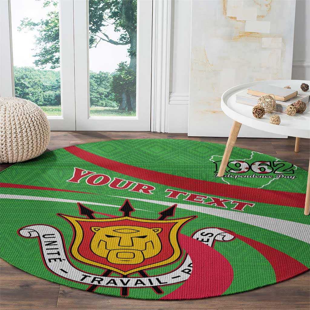 Personalized Burundi Independence Day Round Carpet Coat Of Arms With Map