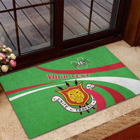 Green rubber doormat with Burundi coat of arms, 'YOUR TEXT', and 1962 Independence Day mark