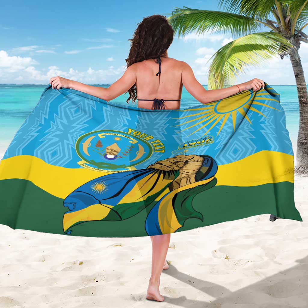 Personalized Rwanda Independence Day Sarong Coat Of Arms Imigongo Pattern