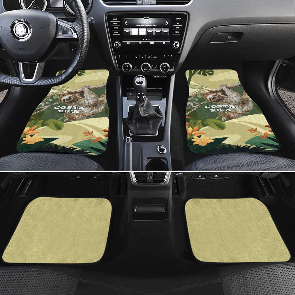 Pura Vida Costa Rica Sloth Car Mats Tropical Flowers Vintage Color - Wonder Print Shop