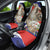 Pura Vida Costa Rica Sloth Car Seat Cover Tropical Flowers Flag Color - Wonder Print Shop