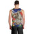 Pura Vida Costa Rica Sloth Men Tank Top Tropical Flowers Flag Color - Wonder Print Shop