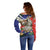 Pura Vida Costa Rica Sloth Off Shoulder Sweater Tropical Flowers Flag Color - Wonder Print Shop