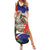 Pura Vida Costa Rica Sloth Summer Maxi Dress Tropical Flowers Flag Color - Wonder Print Shop