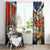 Pura Vida Costa Rica Sloth Window Curtain Tropical Flowers Flag Color - Wonder Print Shop