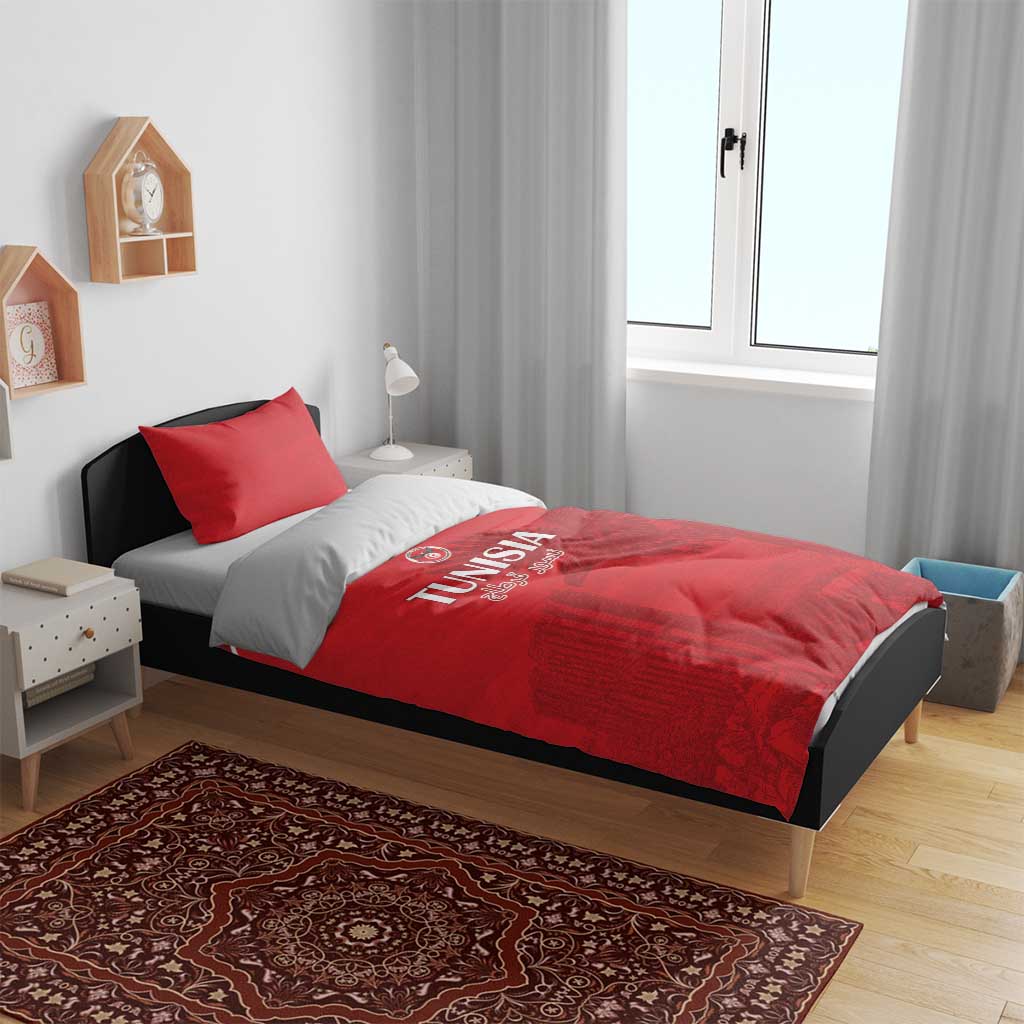 Tunisia Football Bedding Set Red Eagles of Carthage - Wonder Print Shop