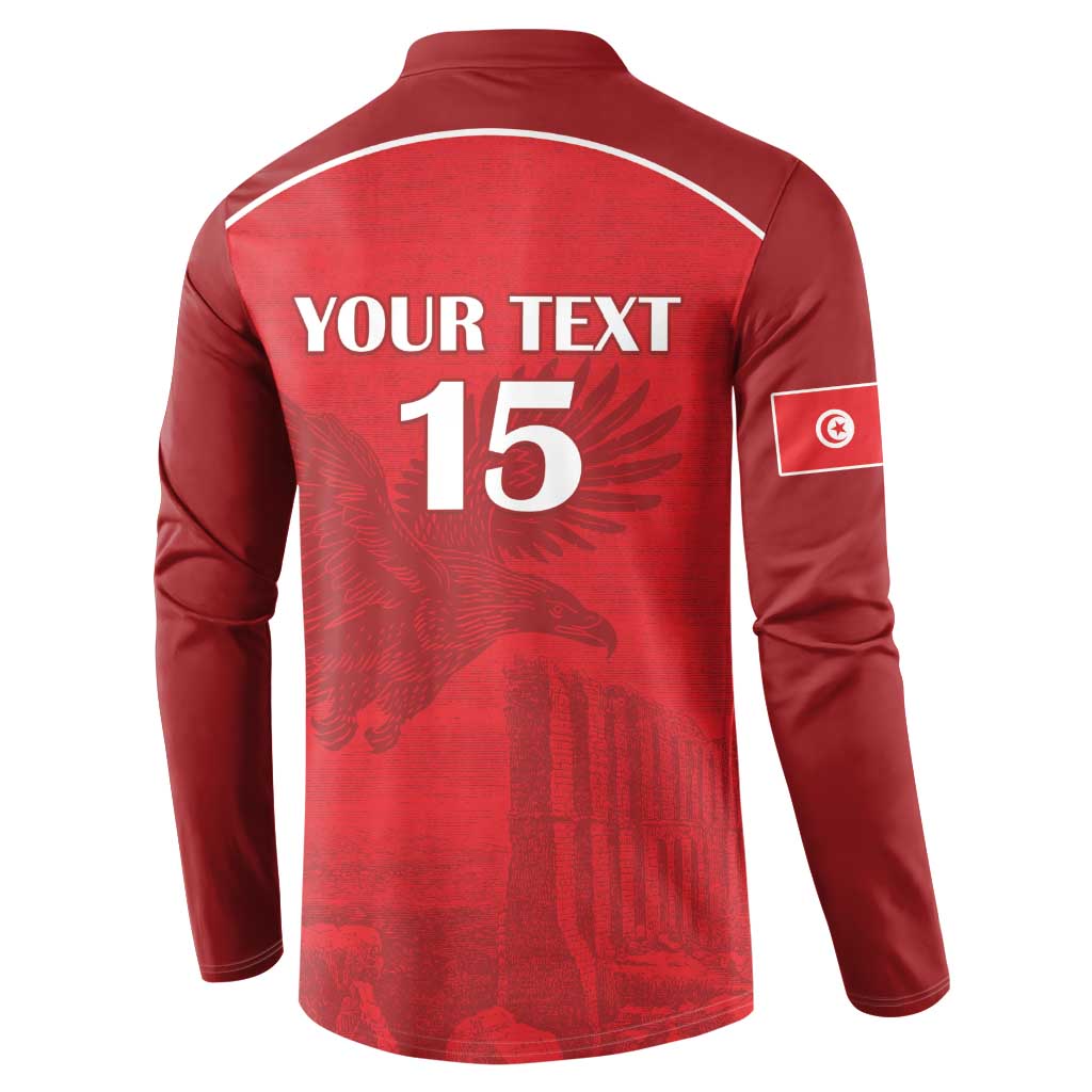 Custom Tunisia Football Button Sweatshirt Red Eagles of Carthage - Wonder Print Shop