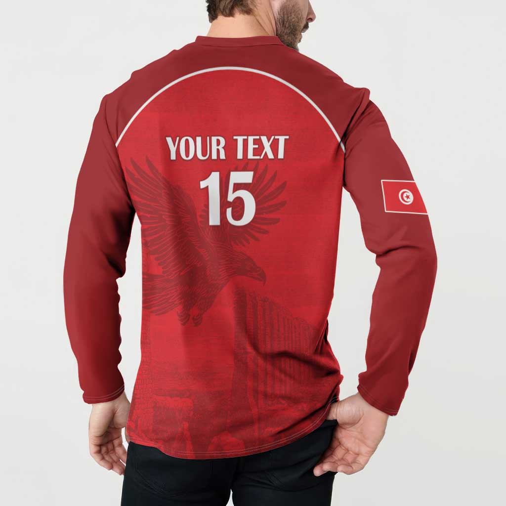 Custom Tunisia Football Button Sweatshirt Red Eagles of Carthage - Wonder Print Shop