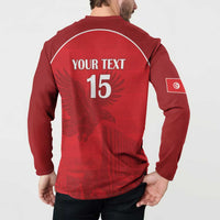 Custom Tunisia Football Button Sweatshirt Red Eagles of Carthage - Wonder Print Shop