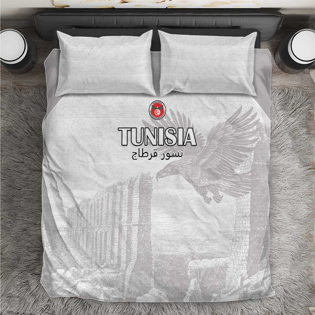 Tunisia Football Bedding Set White Eagles of Carthage - Wonder Print Shop