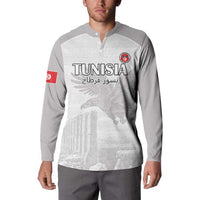 Custom Tunisia Football Button Sweatshirt White Eagles of Carthage - Wonder Print Shop