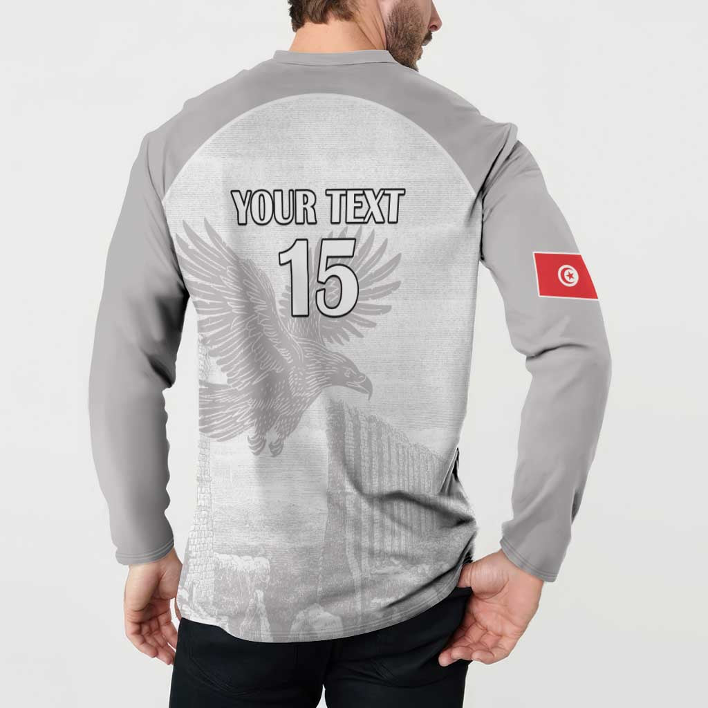 Custom Tunisia Football Button Sweatshirt White Eagles of Carthage - Wonder Print Shop