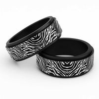 African Zebra Skin Pattern Spinner Ring - Wonder Print Shop