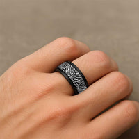 African Zebra Skin Pattern Spinner Ring - Wonder Print Shop