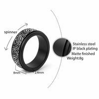 African Zebra Skin Pattern Spinner Ring - Wonder Print Shop