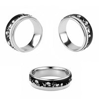 African Safari Animal Landscape Classic Ring Black Version - Wonder Print Shop
