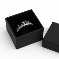 African Safari Animal Landscape Spinner Ring Black Version - Wonder Print Shop