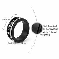 African Safari Animal Landscape Spinner Ring Black Version - Wonder Print Shop