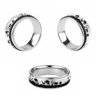 African Safari Animal Landscape Classic Ring White Version - Wonder Print Shop
