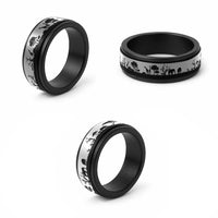 African Safari Animal Landscape Spinner Ring White Version - Wonder Print Shop
