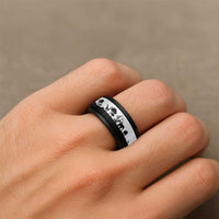 African Safari Animal Landscape Spinner Ring White Version - Wonder Print Shop