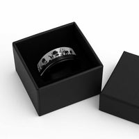 African Safari Animal Landscape Spinner Ring White Version - Wonder Print Shop