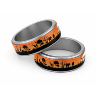 African Safari Animal Landscape Classic Ring Sunset Version - Wonder Print Shop