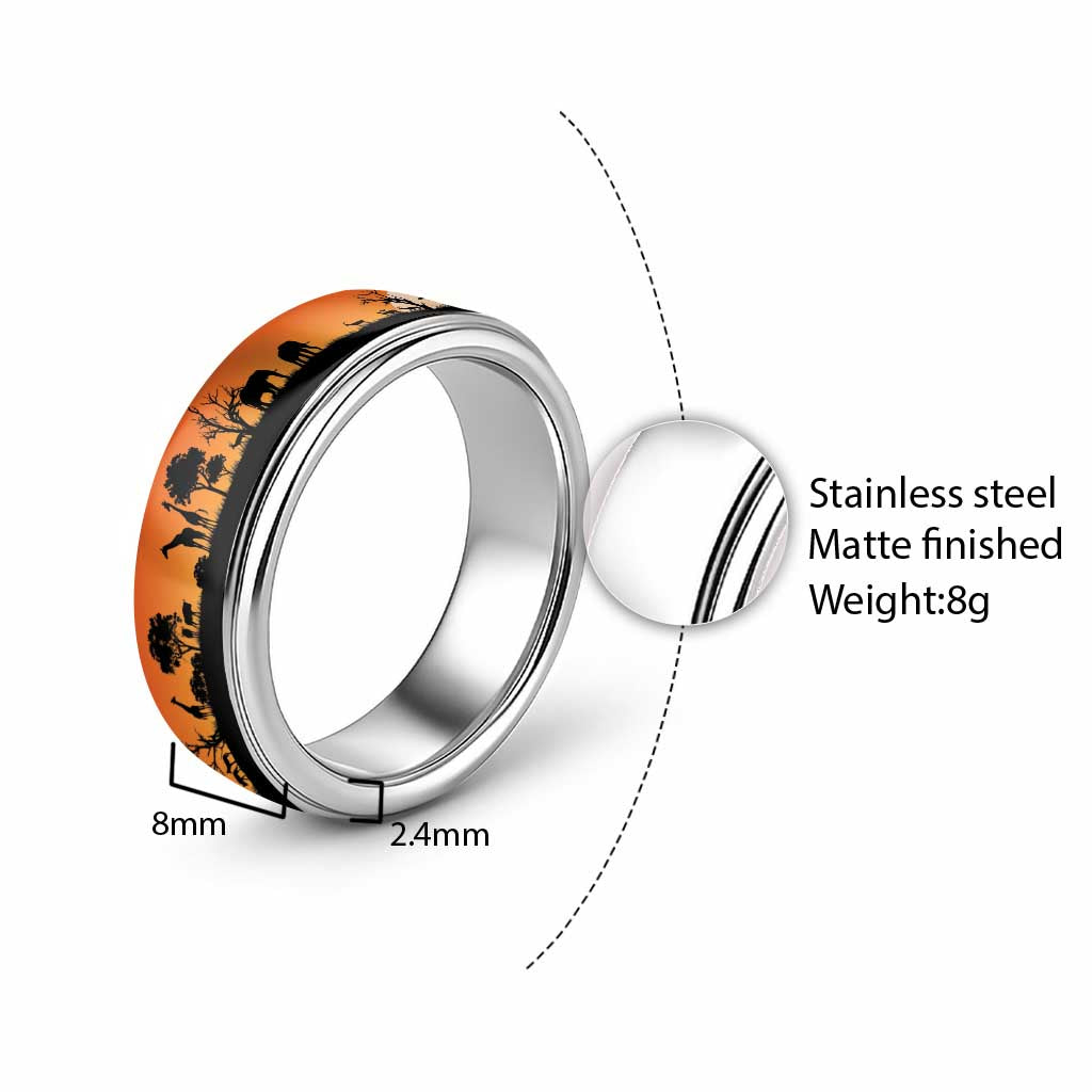 African Safari Animal Landscape Classic Ring Sunset Version - Wonder Print Shop