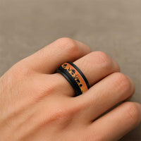 African Safari Animal Landscape Spinner Ring Sunset Version - Wonder Print Shop