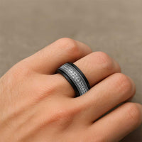 African Adinkra Symbols - White Spinner Ring - Wonder Print Shop