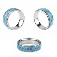 Blue Islamic Geometric Pattern Classic Ring - Wonder Print Shop