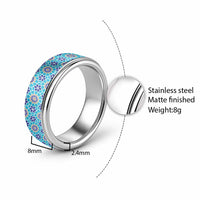 Blue Islamic Geometric Pattern Classic Ring - Wonder Print Shop