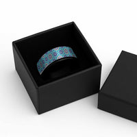 Blue Islamic Geometric Pattern Spinner Ring - Wonder Print Shop