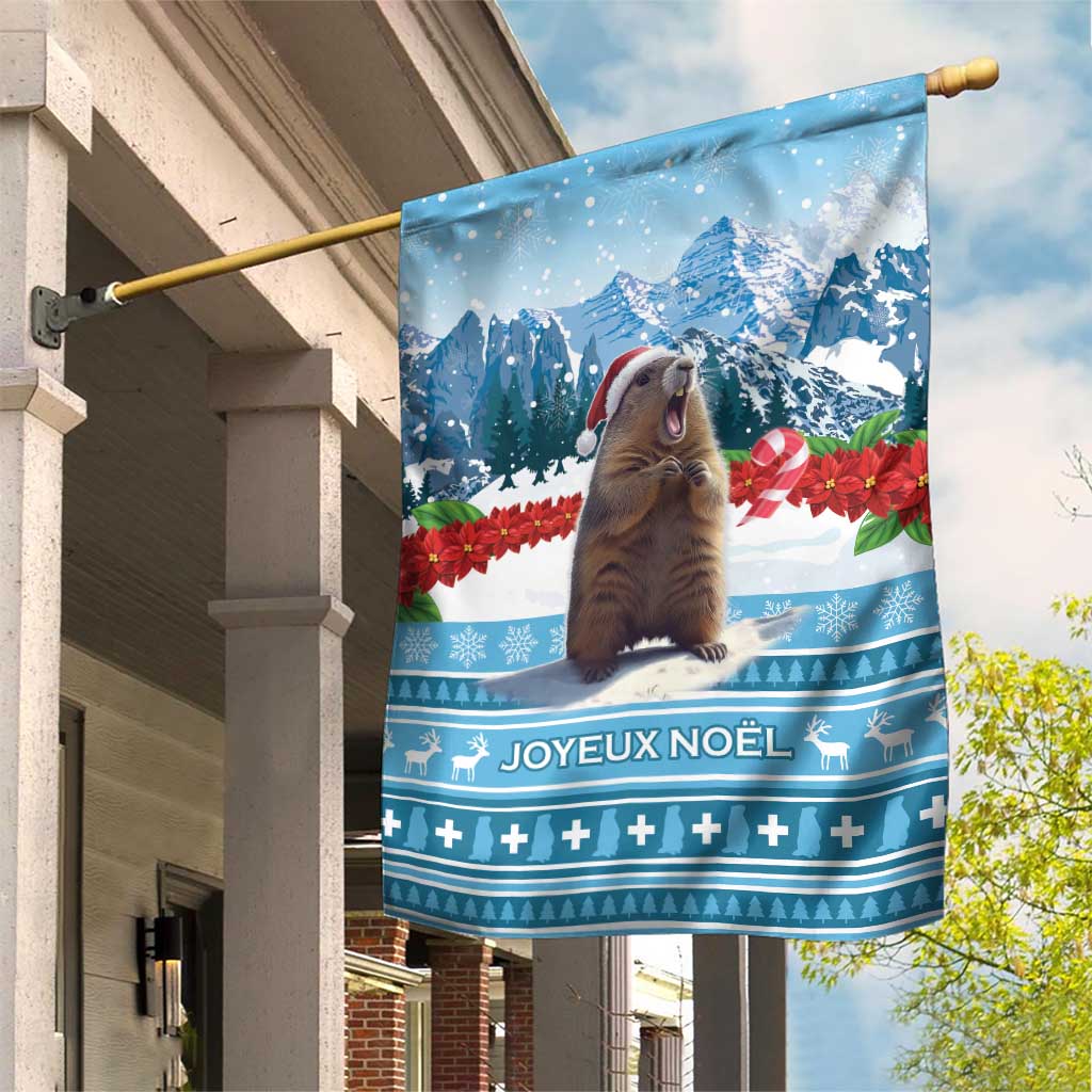 Switzerland Christmas Marmot Garden Flag Joyeux Noel - Wonder Print Shop