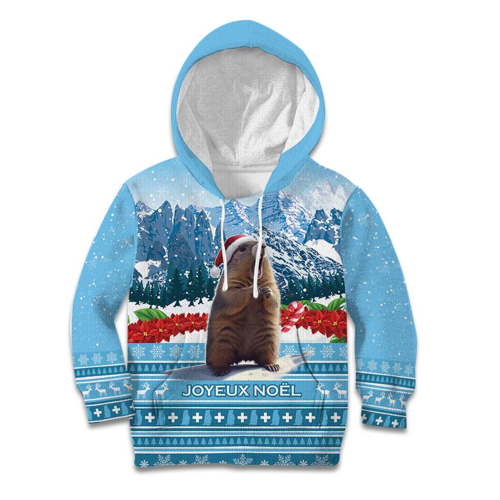 Switzerland Christmas Marmot Kid Hoodie Joyeux Noel - Wonder Print Shop