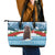 Switzerland Christmas Marmot Leather Tote Bag Joyeux Noel - Wonder Print Shop