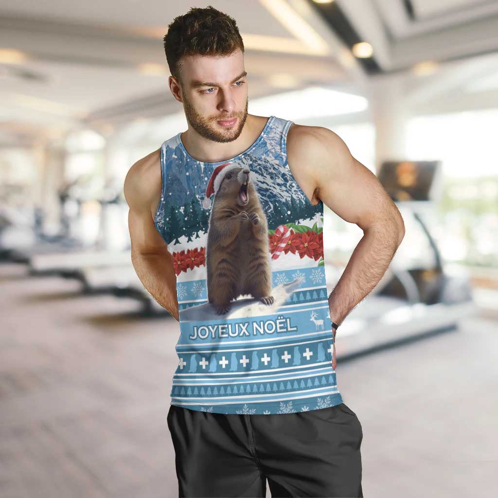 Switzerland Christmas Marmot Men Tank Top Joyeux Noel - Wonder Print Shop