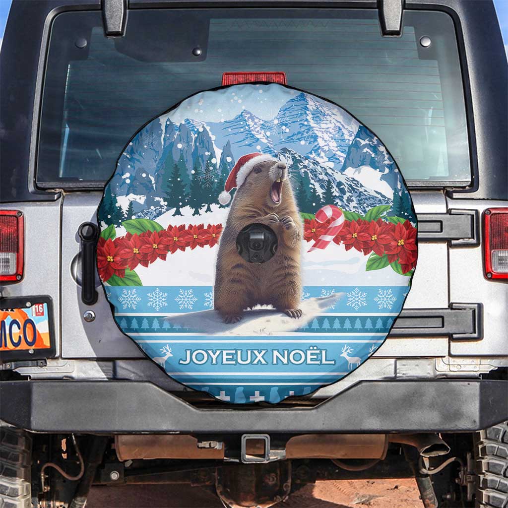 Switzerland Christmas Marmot Spare Tire Cover Joyeux Noel