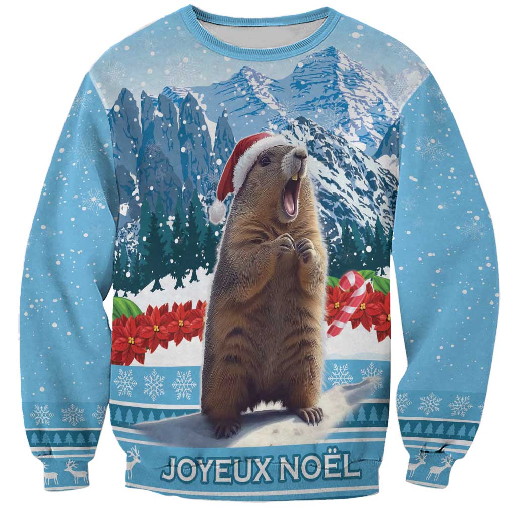 Switzerland Christmas Marmot Sweatshirt Joyeux Noel