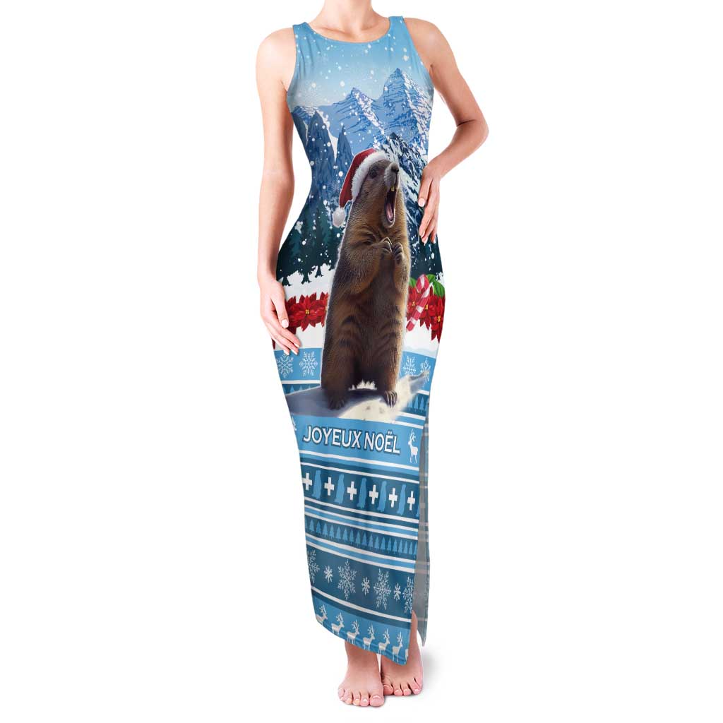 Switzerland Christmas Marmot Tank Maxi Dress Joyeux Noel