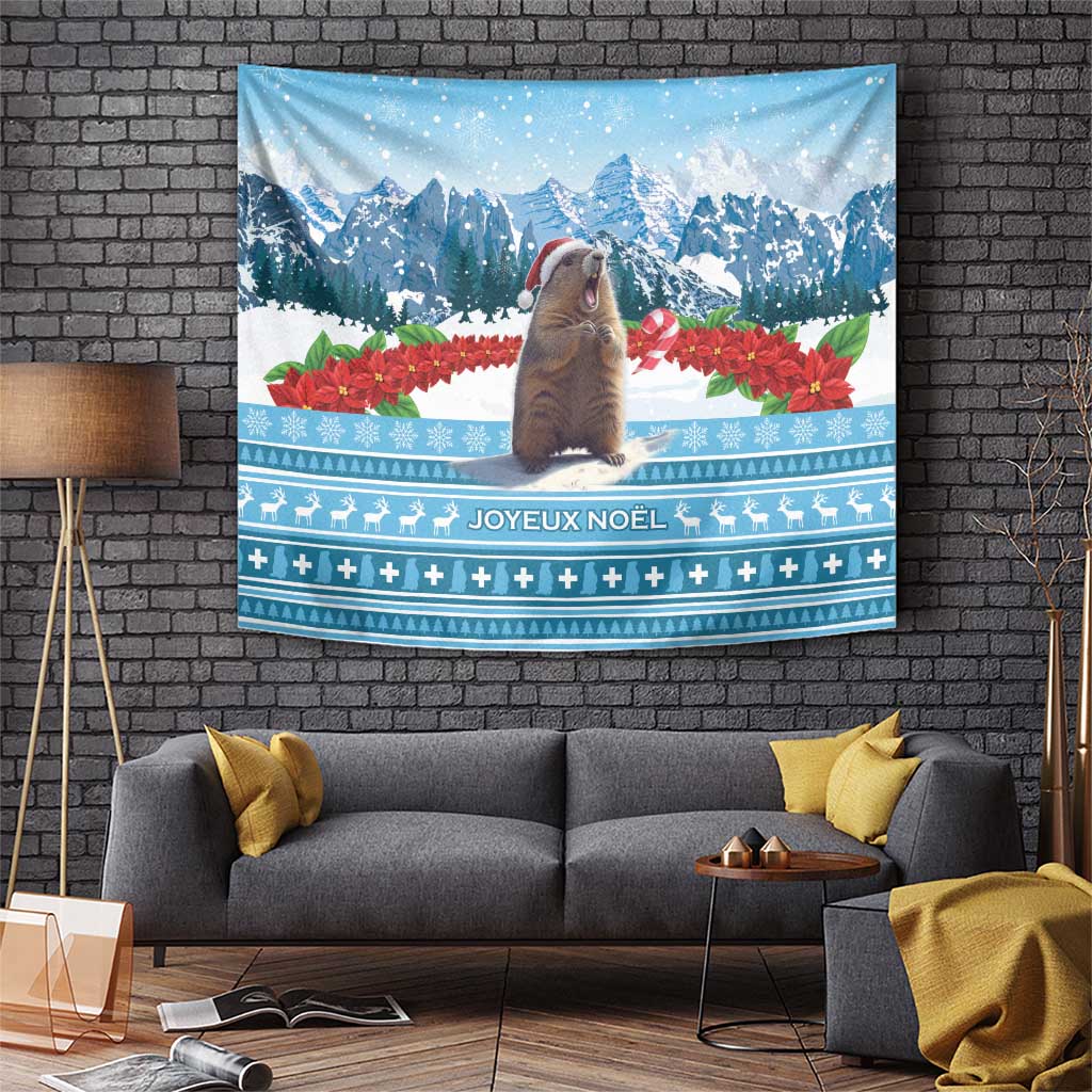 Switzerland Christmas Marmot Tapestry Joyeux Noel LT15